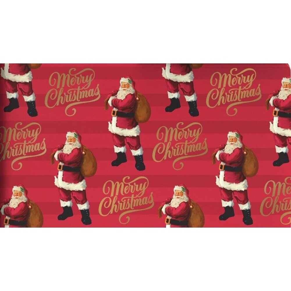 Hallmark Wrapping Paper Christmas Merry Christmas Santa Red Jumbo Roll 90 sq ft